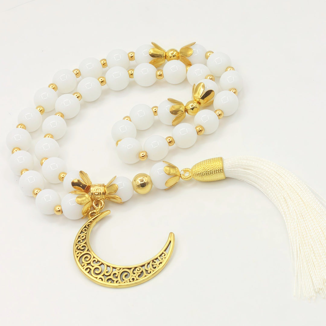 Crescent Moon Islamic Prayer Beads Bracelet（MR089）