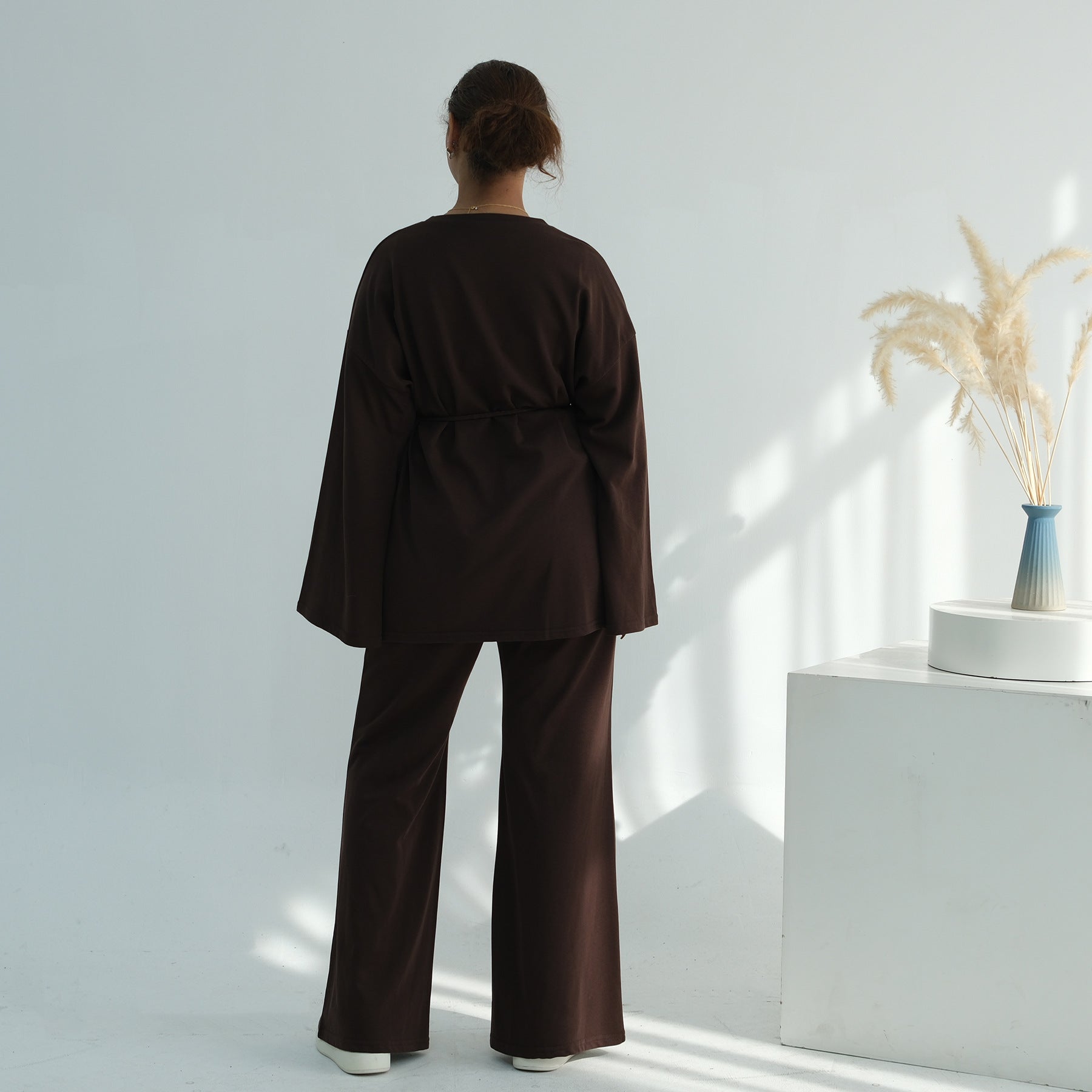 100% Cotton Oversized Top & Wide-Leg Trouser Set(MS450)