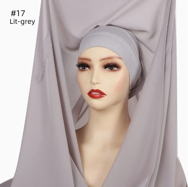 Magnetic Chiffon Instant Hijab | Easy-Wear Square Scarf with Anti-Slip Magnetic Closure(MH152)