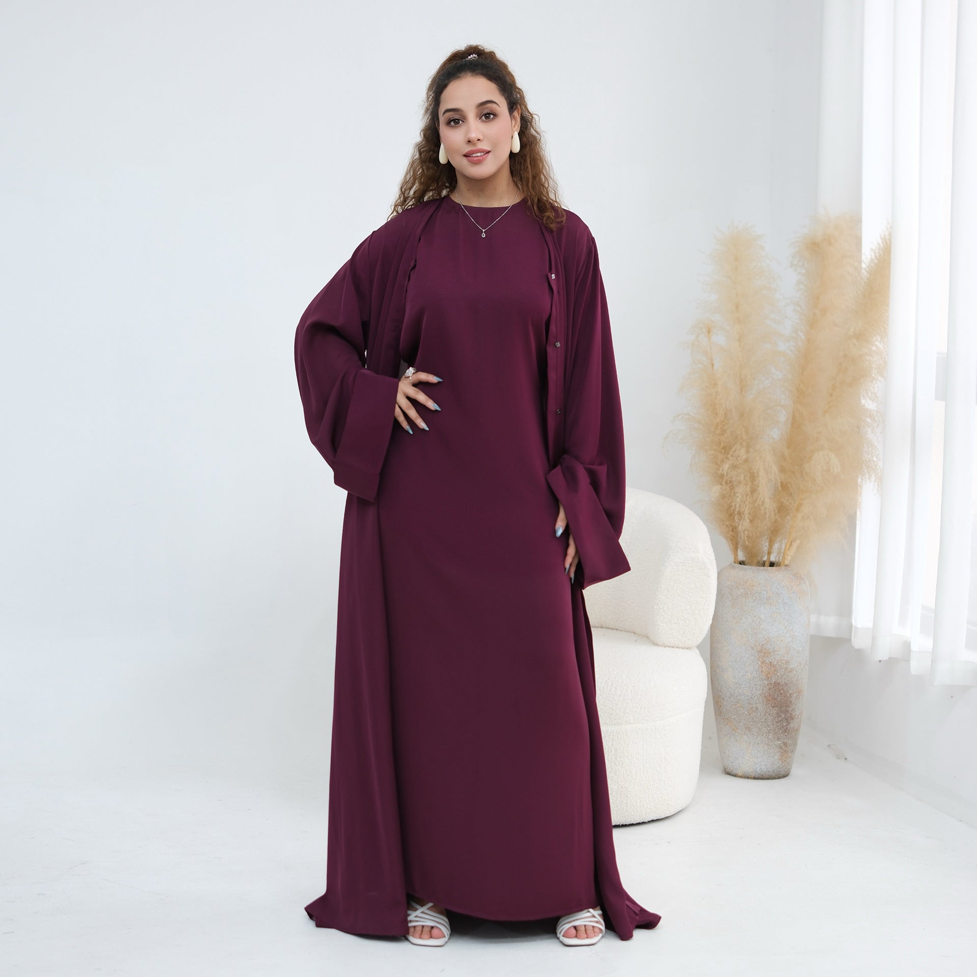Nida Open Abaya & Hijab Set(MOA344)