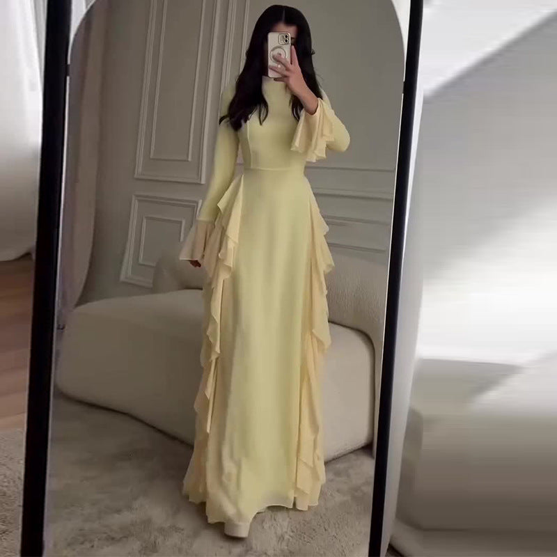 Ruffle Dress with Bell Sleeves(MS295)