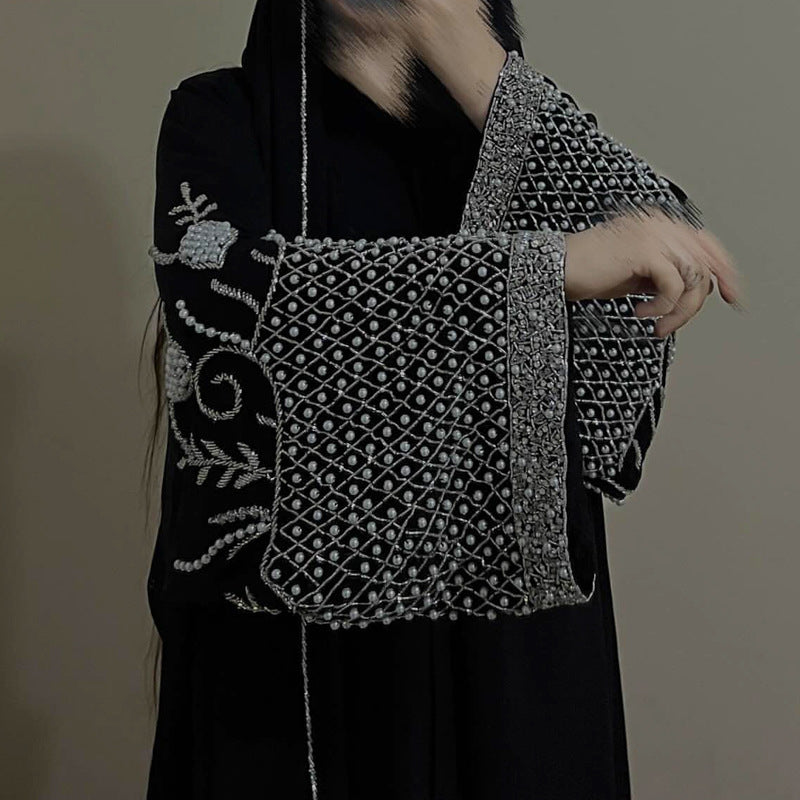 Luxury Embellished Open Abaya & Hijab Set(MOA276)