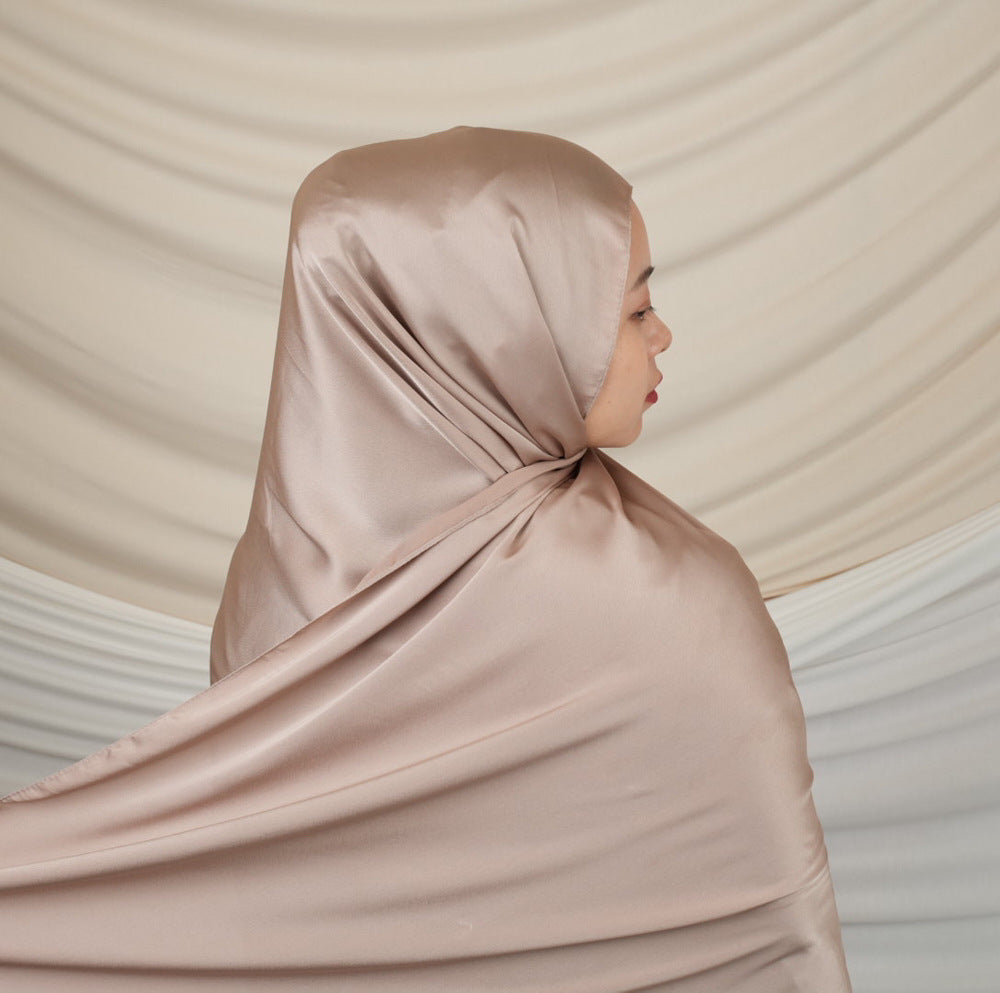 Versatile Headscarf Satin Solid Color Hijab (MH168)