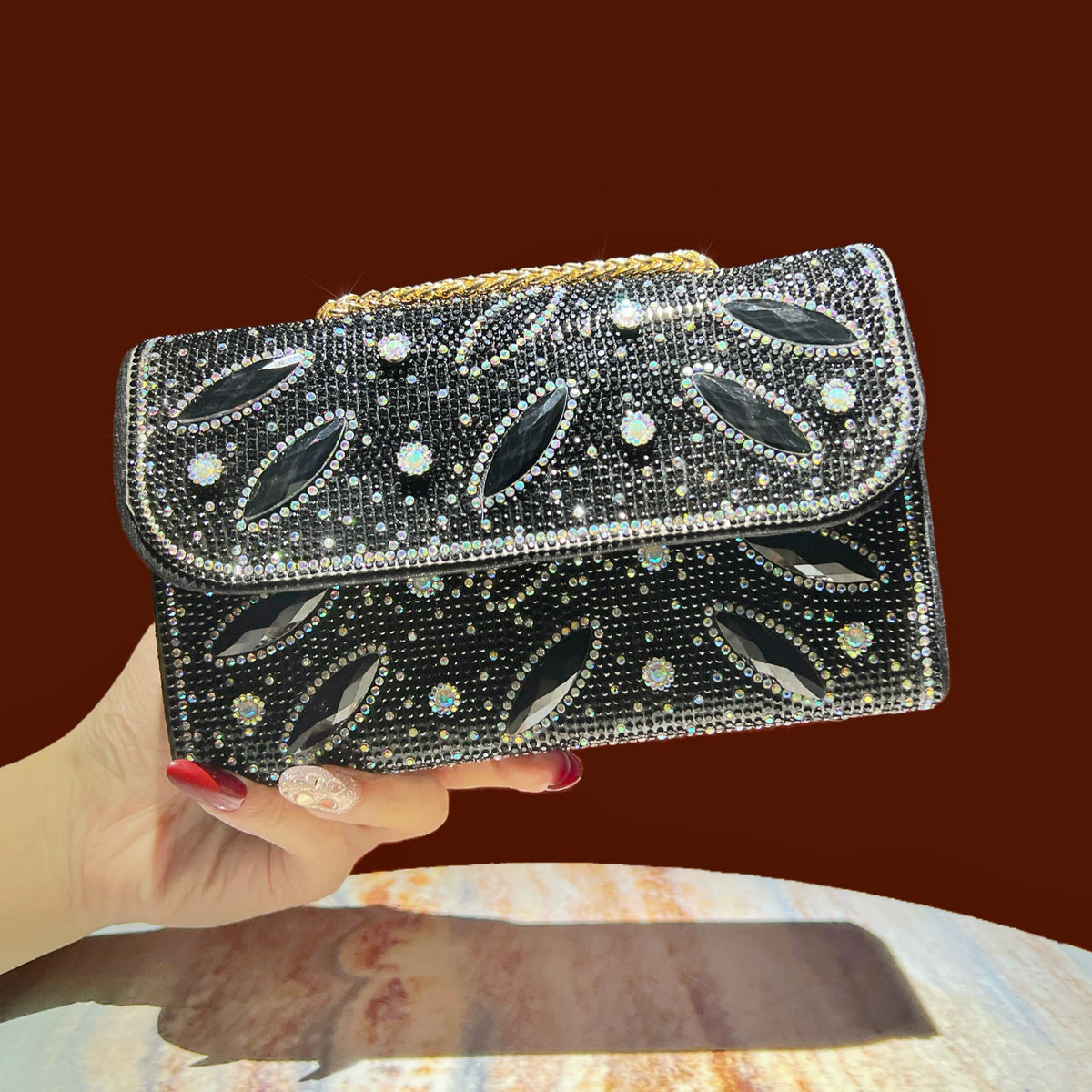 Elegant Faux Pearl Evening Clutch Bag - Vintage Style Beaded Handbag & Crossbody Purse for Weddings & Parties（MAC490）