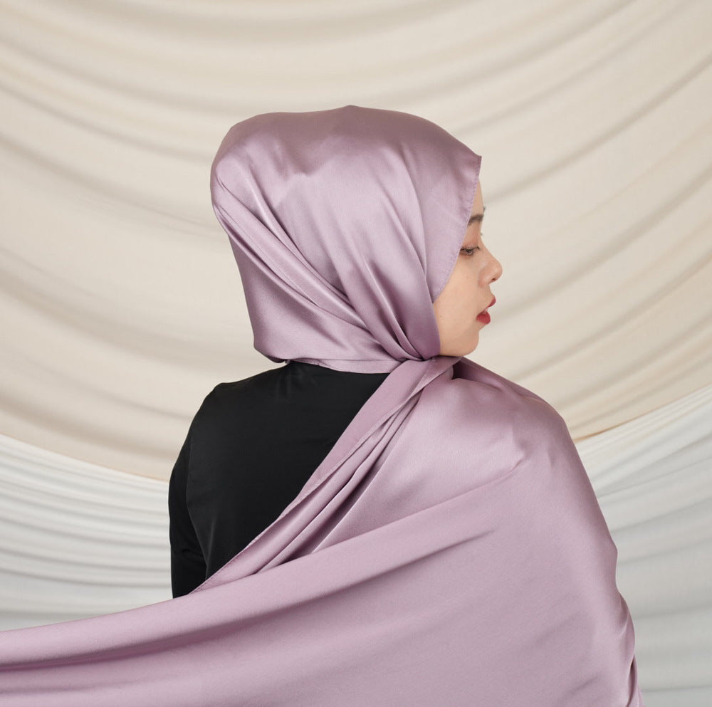 Versatile Headscarf Satin Solid Color Hijab (MH168)