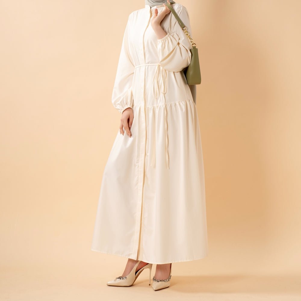 A - Line Trench Shirt Maxi Dress with Pockets(MA422) - Mariam's Collection