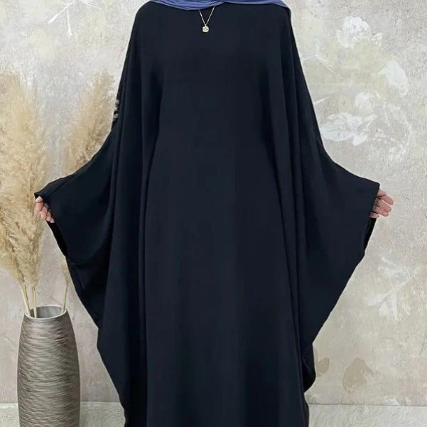 Modest Batwing Sleeve  Loose Solid Color Maxi Abaya(MA172)