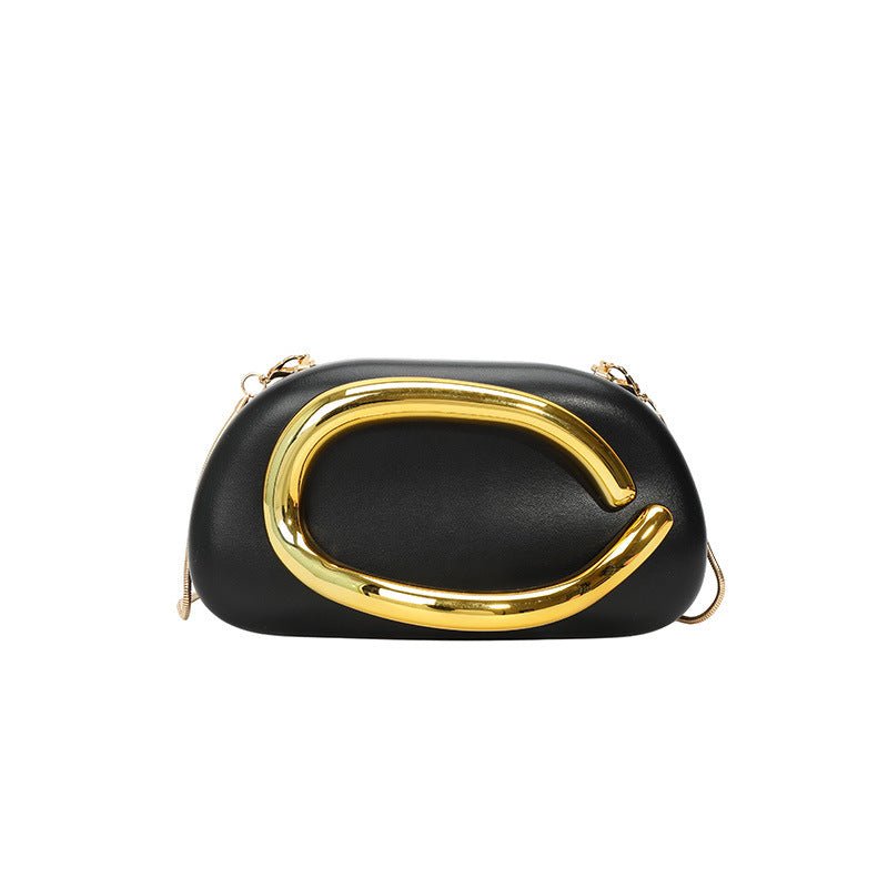 Acrylic Evening Clutch | Metallic Handle Party Bag with Chain Strap(MAC354) - Mariam's Collection