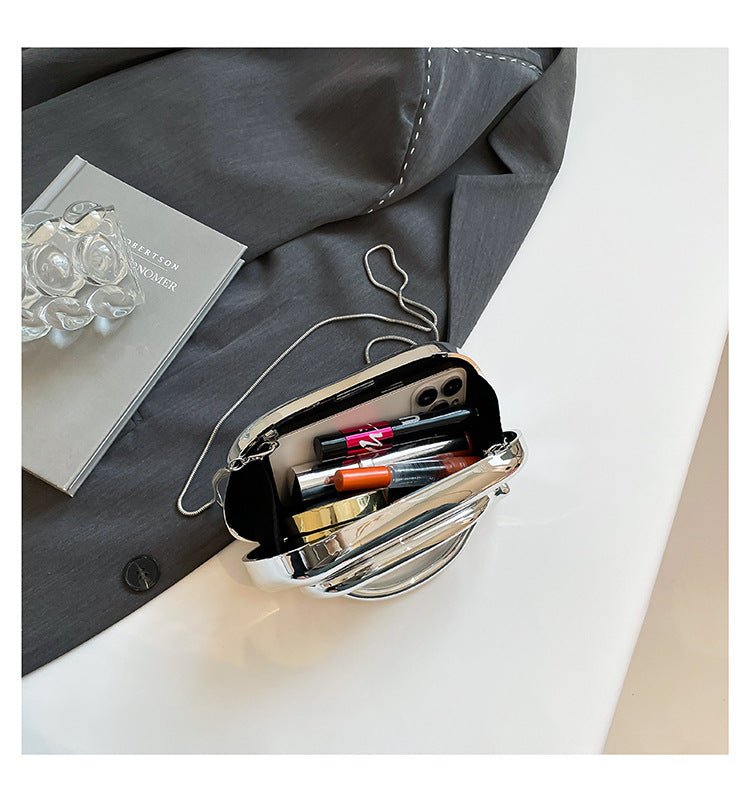 Acrylic Evening Clutch | Metallic Handle Party Bag with Chain Strap(MAC354) - Mariam's Collection