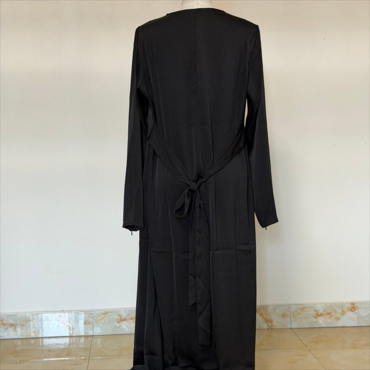 Archive Piece Black Satin Cowl Neck Maxi Dress - MP063 (Size L Only) - Mariam's Collection