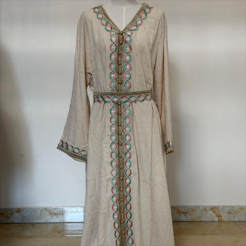 Moroccan Embroidered Kaftan – Belted Occasion Kaftan