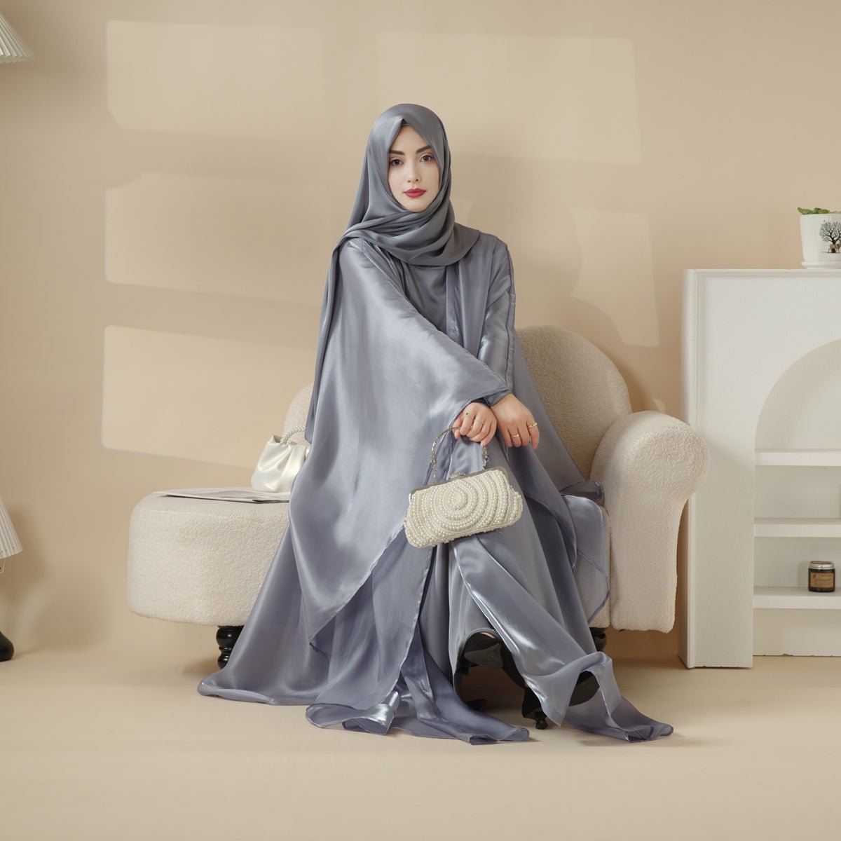 Archive Piece Organza Open Abaya - MP021 (Size M Only) - Mariam's Collection