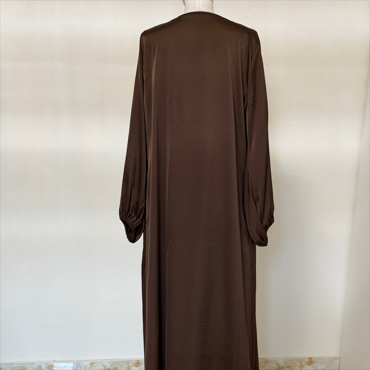 Archive Piece Satin-Look Long Robe Three-Piece Set - MP067 (Size M Only) - Mariam's Collection