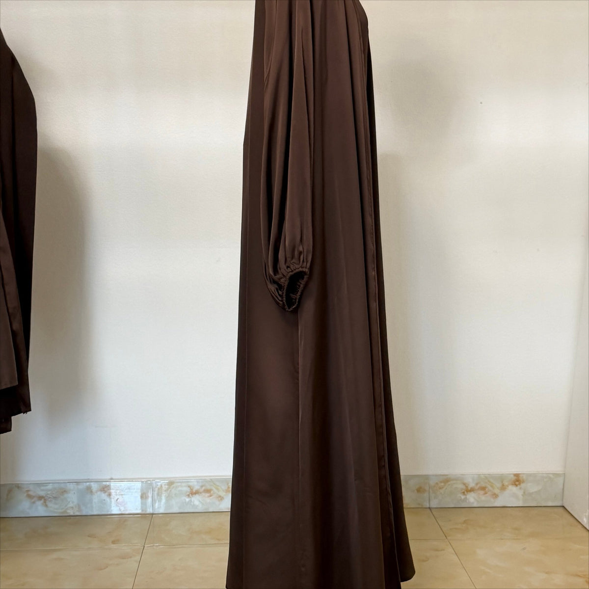 Archive Piece Satin-Look Long Robe Three-Piece Set - MP067 (Size M Only) - Mariam's Collection