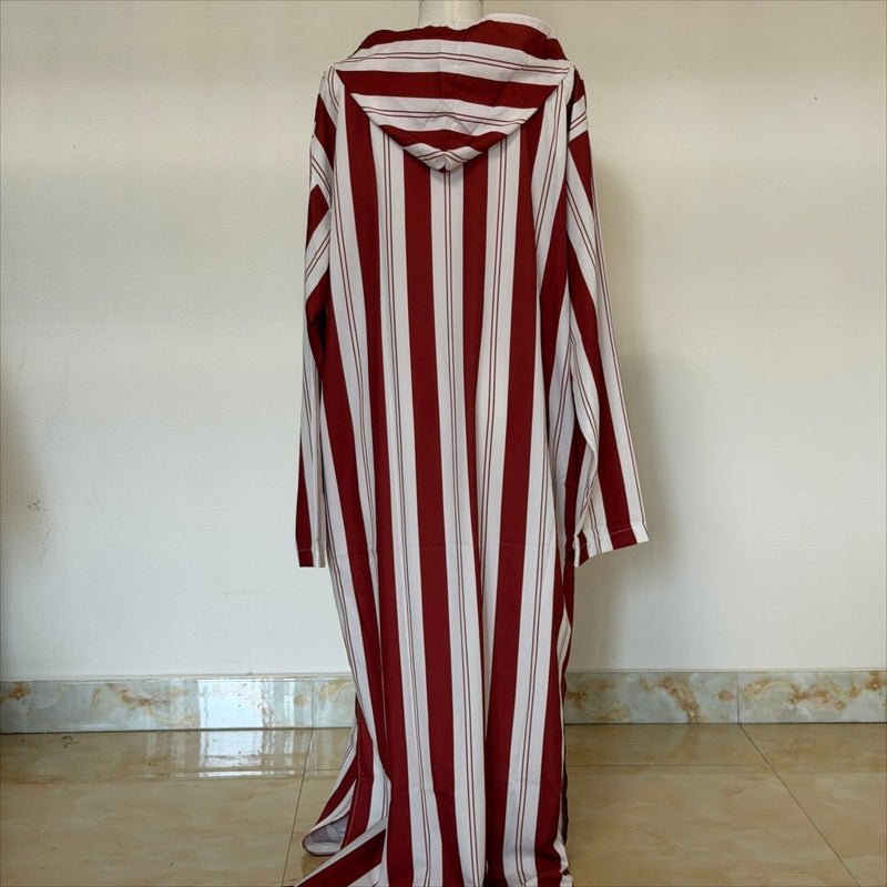 Striped Hooded Maxi Kaftan – Archive Half-Zip Kaftan MP060