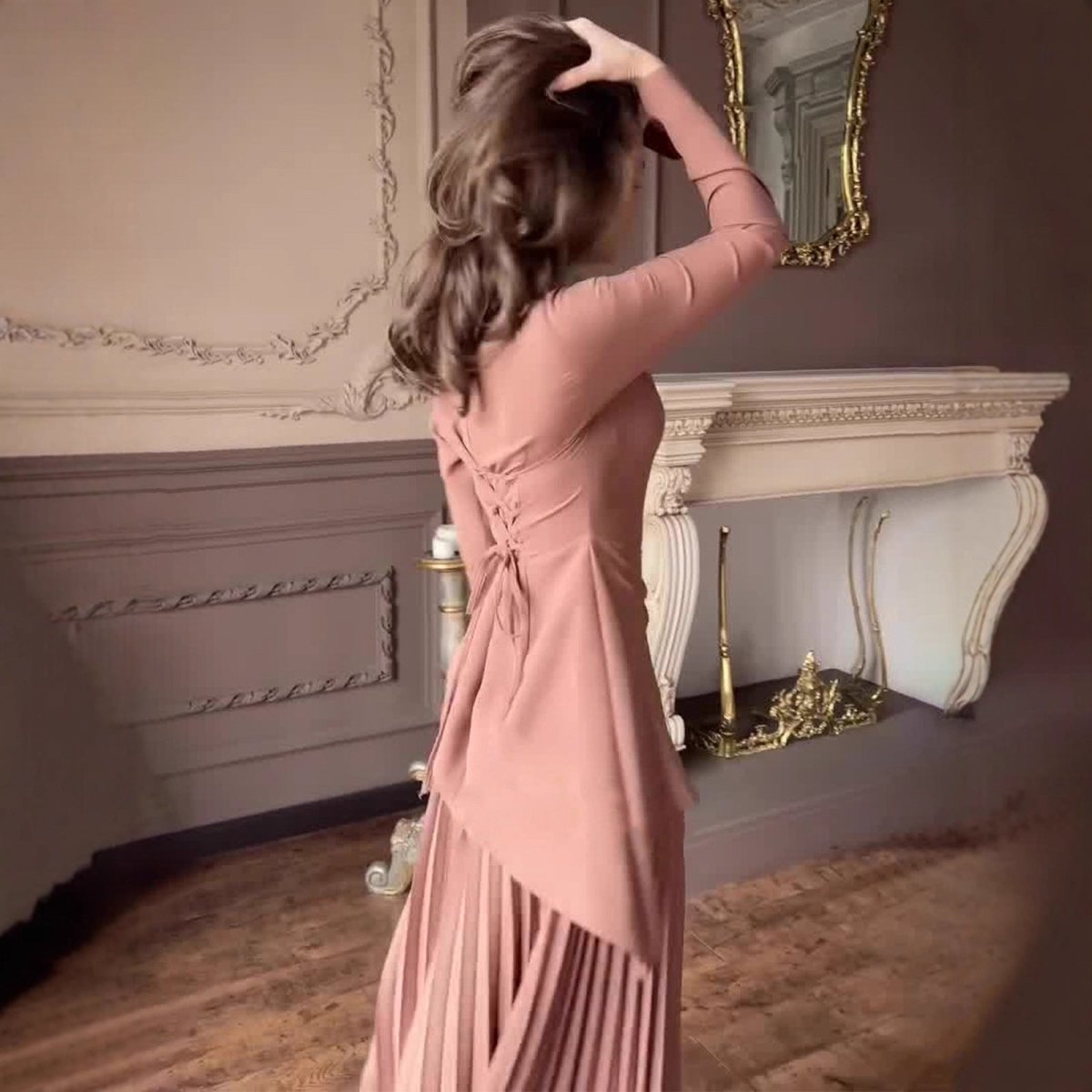 Asymmetric Peplum Dress(MS319) - Mariam's Collection