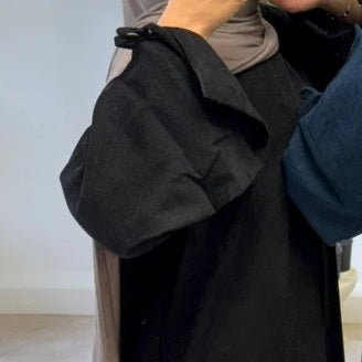 Autumn Bow - Sleeve Corduroy Abaya | Modest Muslim Women's Luxury Wear(MA248) - Mariam's Collection