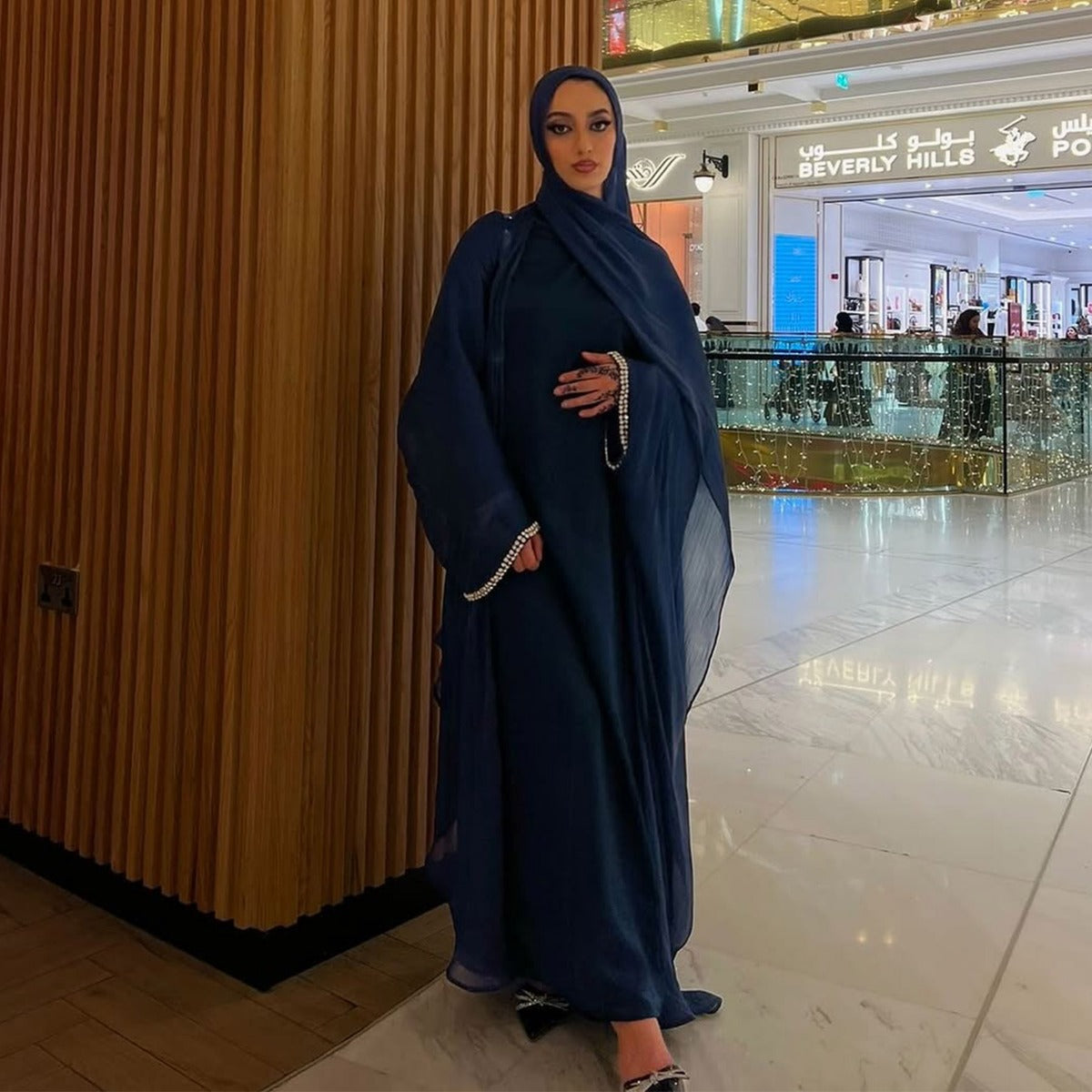 Luxe Beaded Cardigan Abaya |  Modest Luxury Evening Wear Beading-Embellished Robes (MOA195)