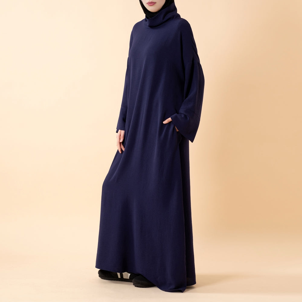 Everyday Crepe Turtleneck Abaya – Relaxed Fit for All Seasons(MA384)