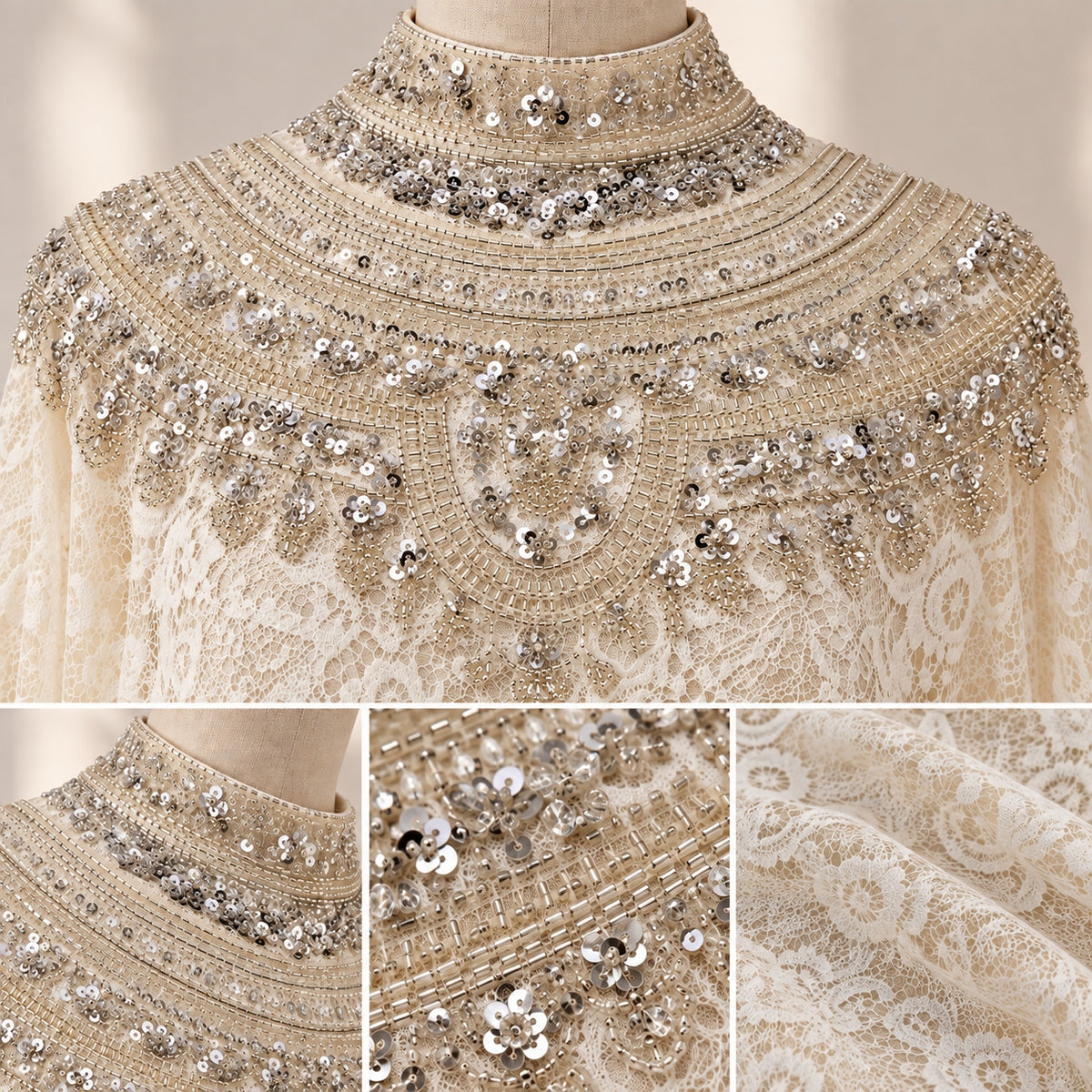 Crochet Lace Overlay Top Set(MA470)