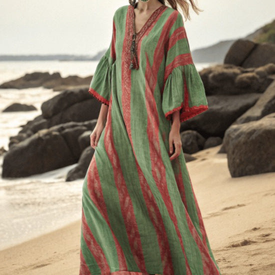 Printed Kaftan Maxi Dress(MS419)