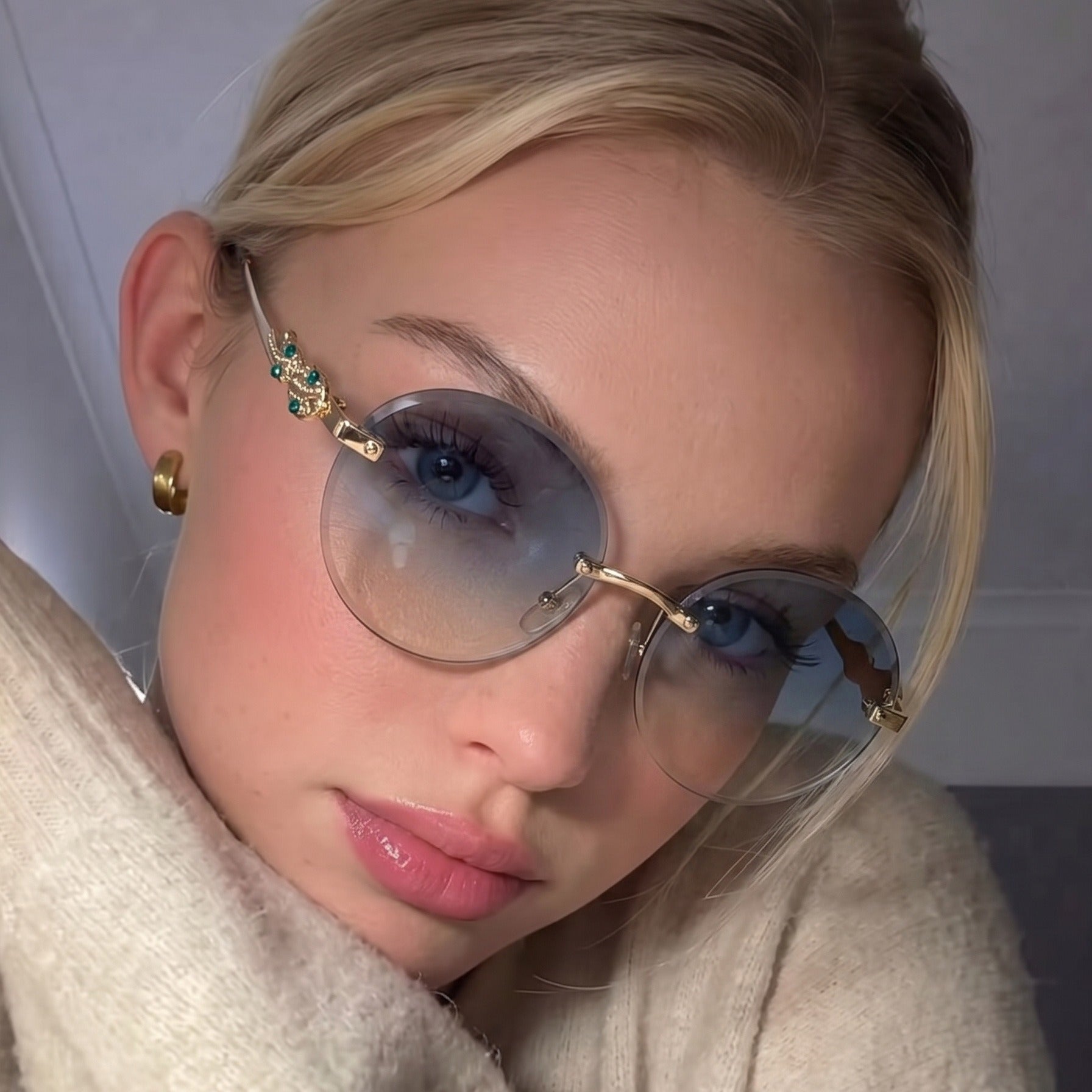 Vintage Oval Rimless Sun Glasses（MAC446）