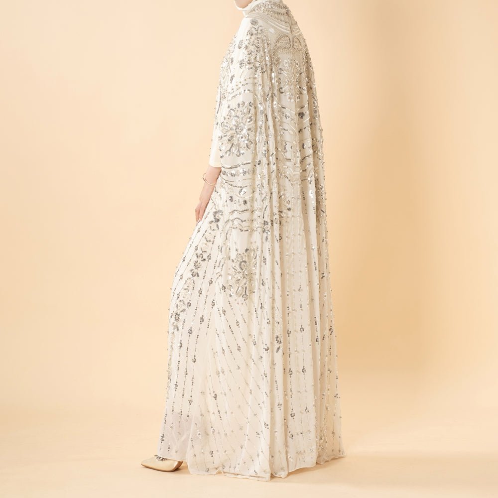 Beaded Sequin Embroidered Batwing Abaya(MA451) - Mariam's Collection