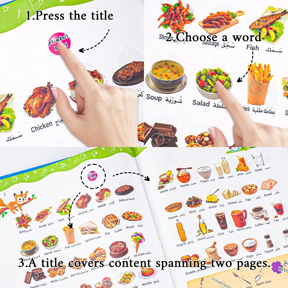 Bilingual Arabic - English Phonics Book Interactive Talking Book for Kids’ Early Learning Smart Educational Book (MR079) - Mariam's Collection