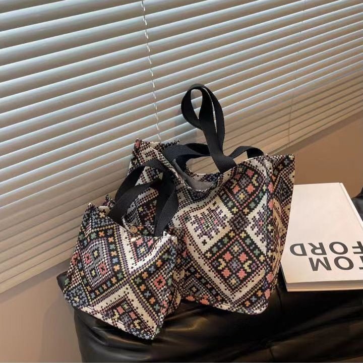 Boho Chic Canvas Tote - Spacious Convertible Bag for Campus & Commute (MAC261) - Mariam's Collection