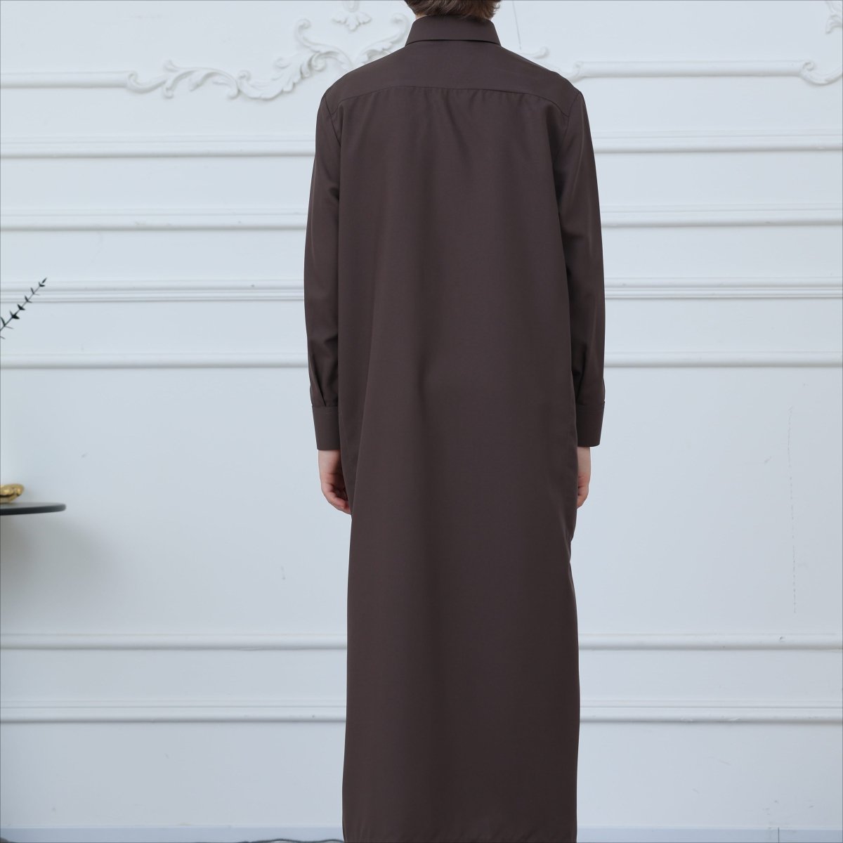Boys' Classic Thobe with Collar & Pockets(MKB024) - Mariam's Collection
