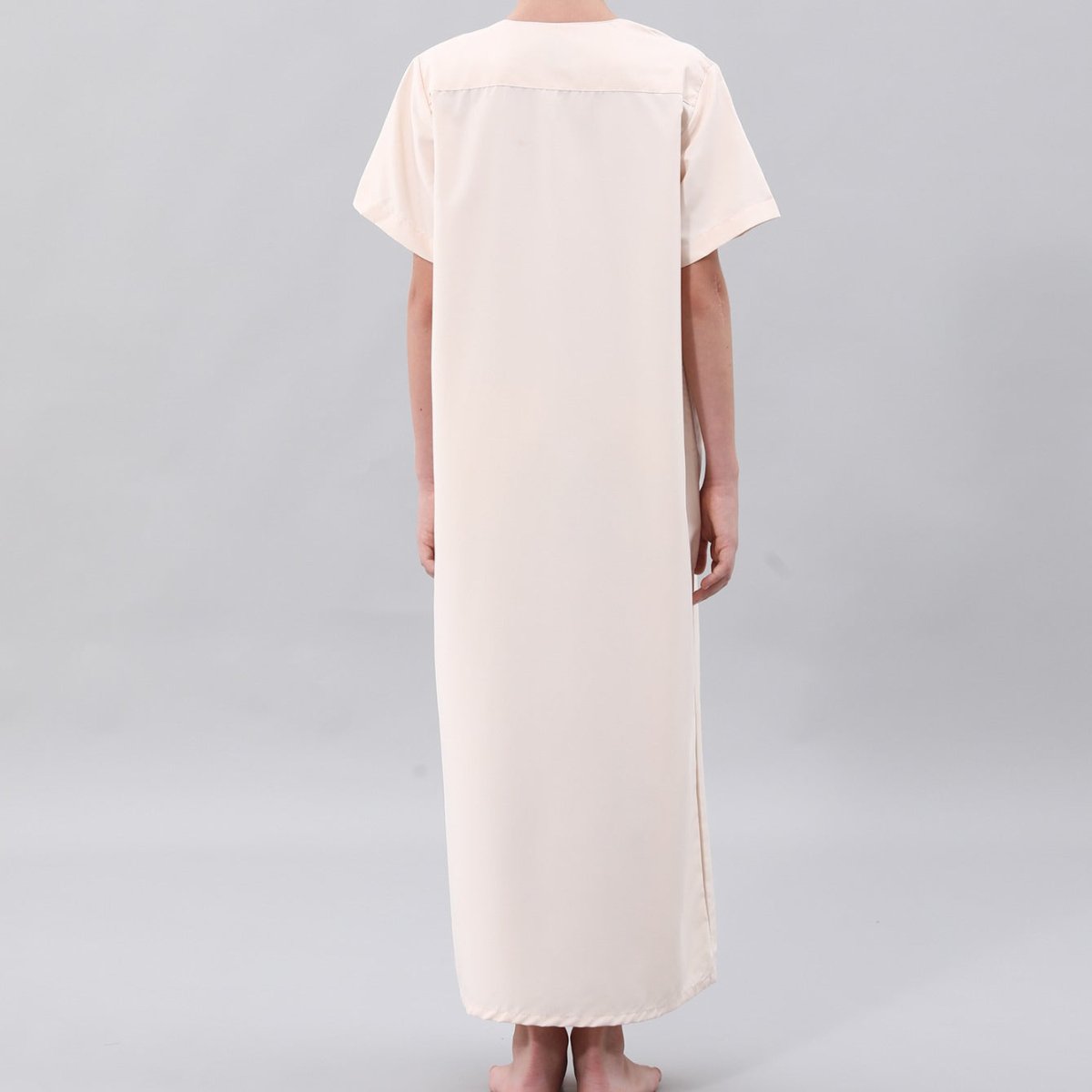 Boys' Embroidered Thobe with Chest Pocket(MKB026) - Mariam's Collection