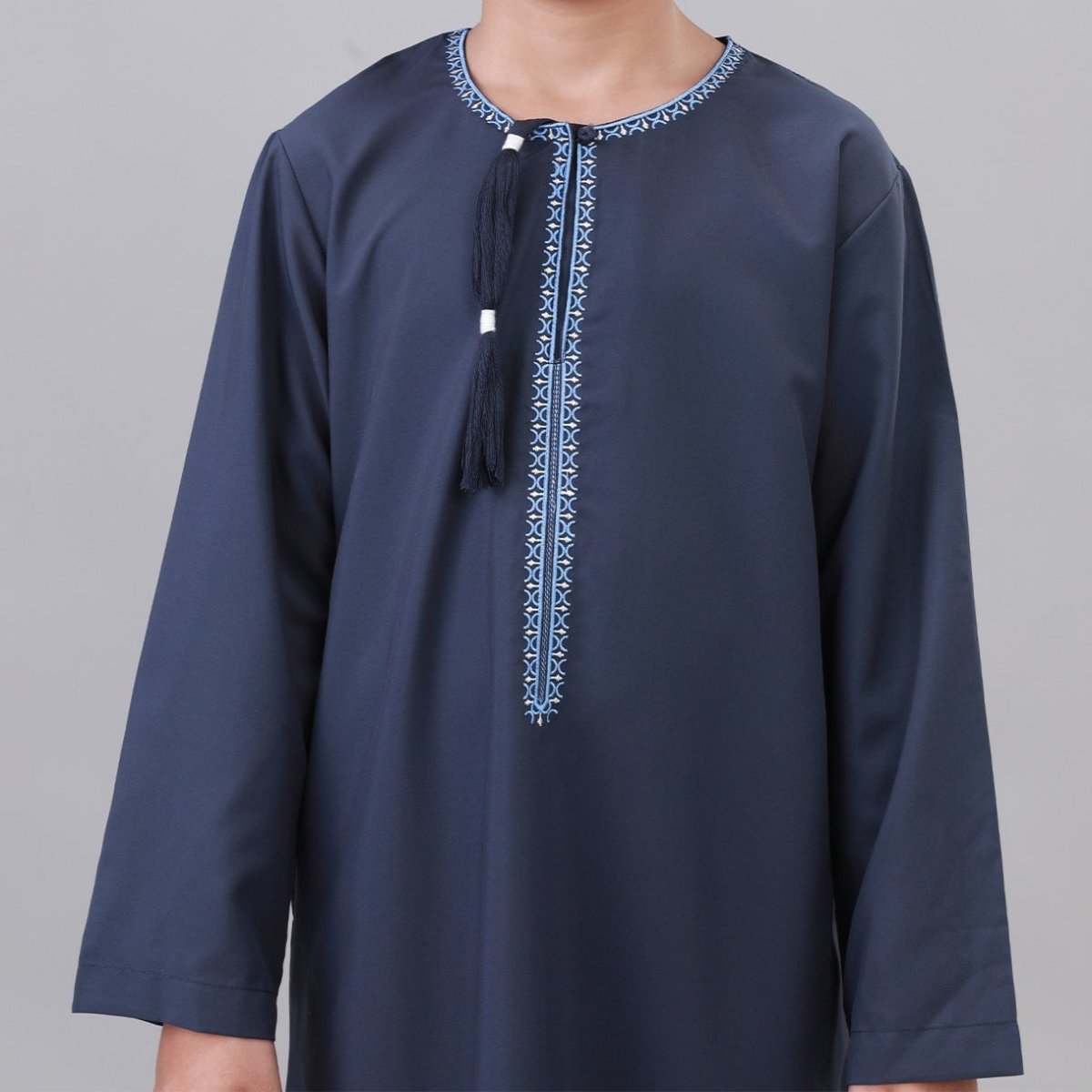 Boys Embroidered Thobe with Tassel Detail(MKB016) - Mariam's Collection