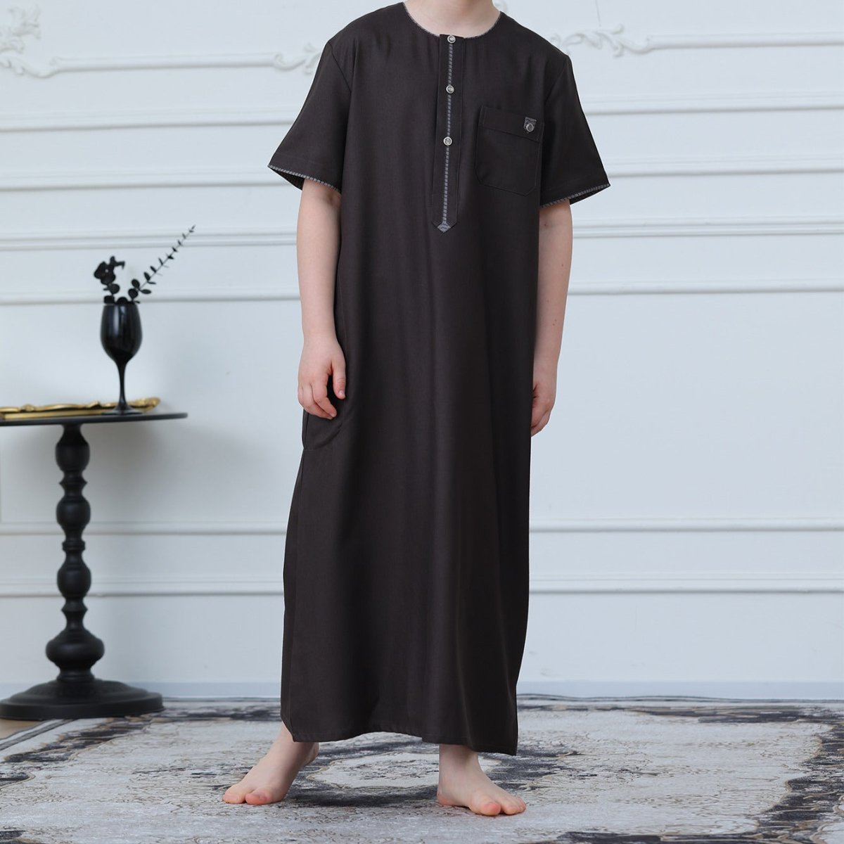Boys' Embroidered Thobe(MKB032) - Mariam's Collection
