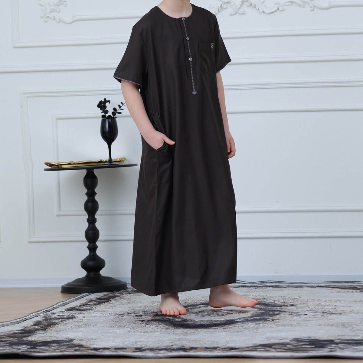 Boys' Embroidered Thobe(MKB032) - Mariam's Collection