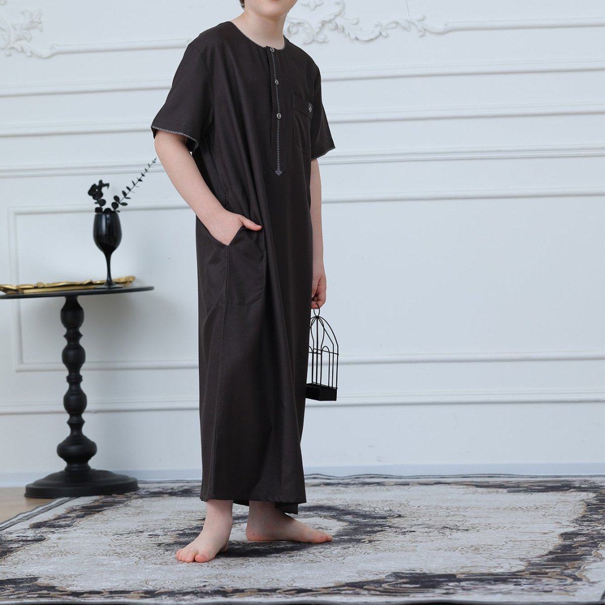 Boys' Embroidered Thobe(MKB032) - Mariam's Collection