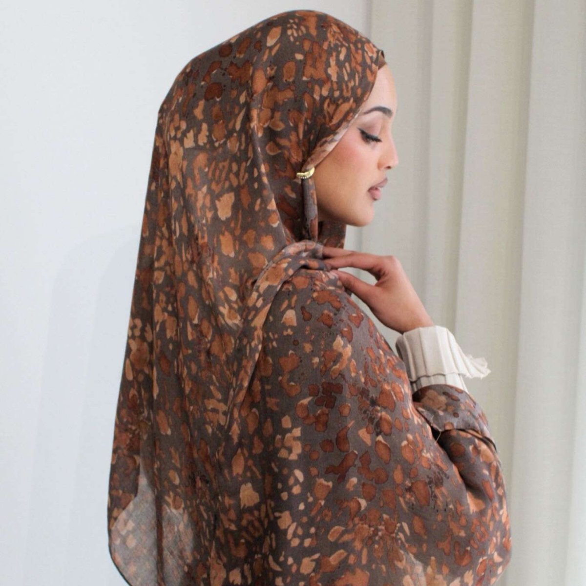 ‌Breathable Versatile Stylish Headscarf Floral - Print Hijab (MH177) - Mariam's Collection