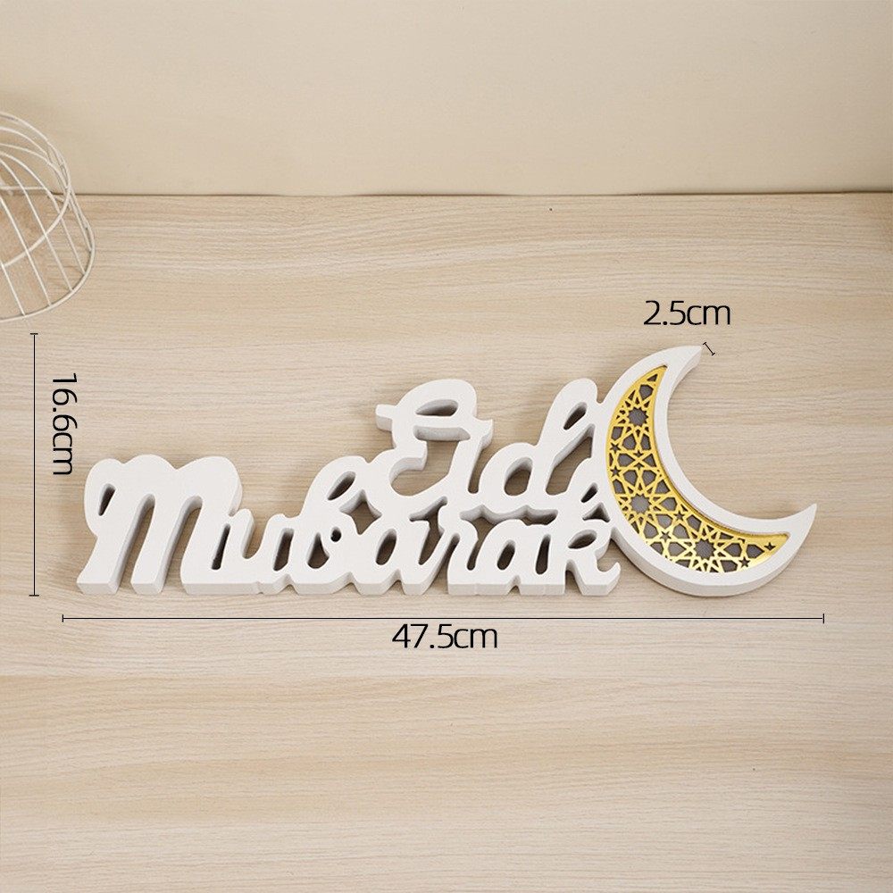 Ramadan Mubarak LED Moon Decor Crescent Craft Ornament (MAC393)
