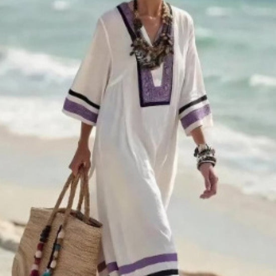 Printed Kaftan Maxi Dress(MS419)