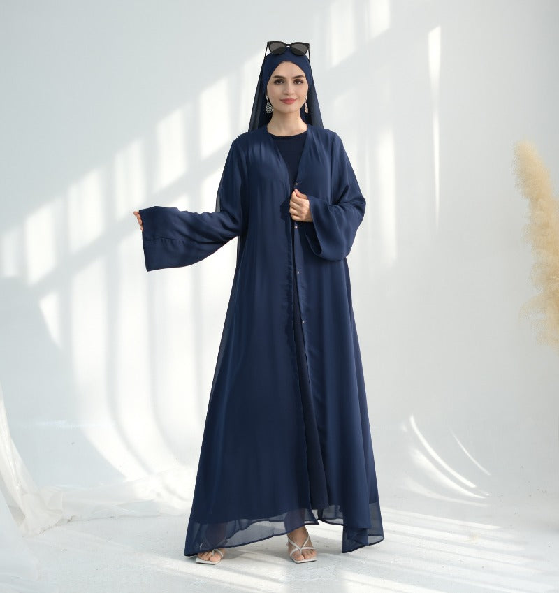 Premium Chiffon 3-Piece Set Abaya(MOA231)
