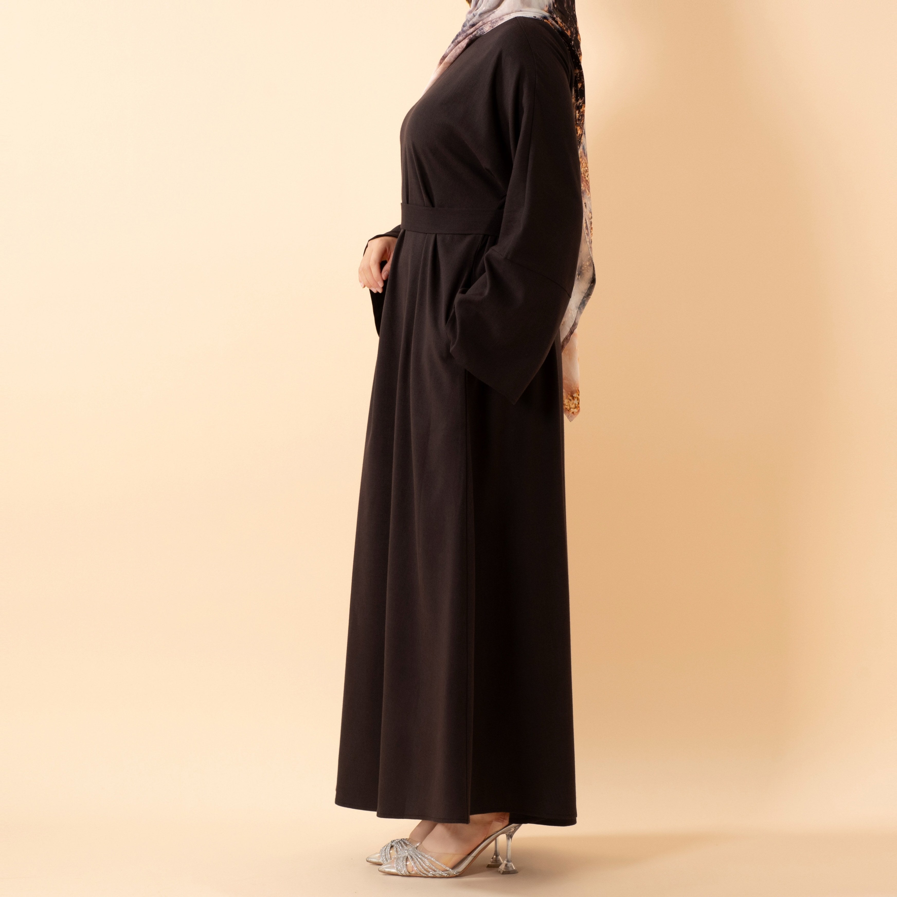 Premium Linen-Look Pullover Abaya with Pockets(MA341)