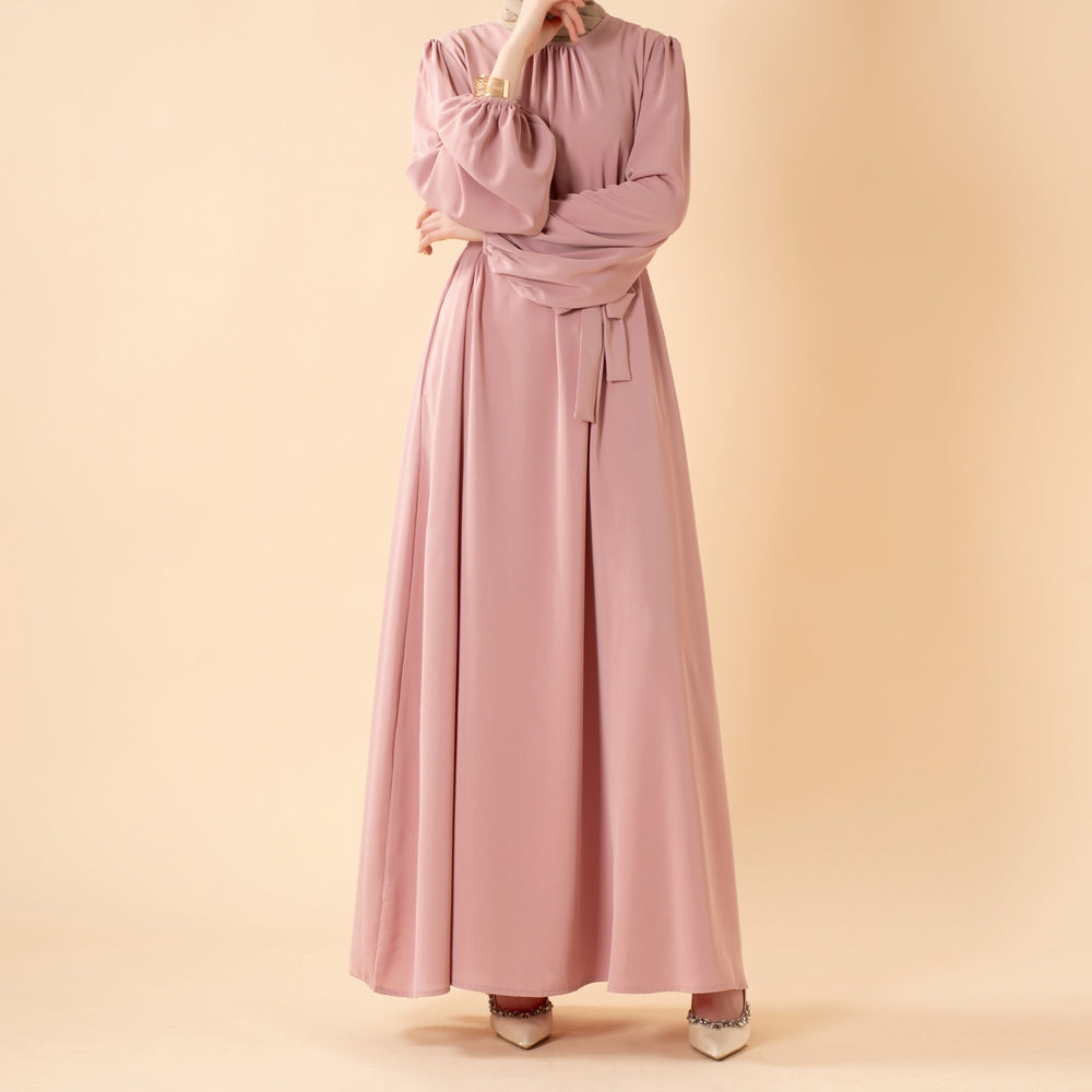 Candy Color Pleated Abaya | Must - have Essential Basic Dress (MA142) - Mariam's Collection