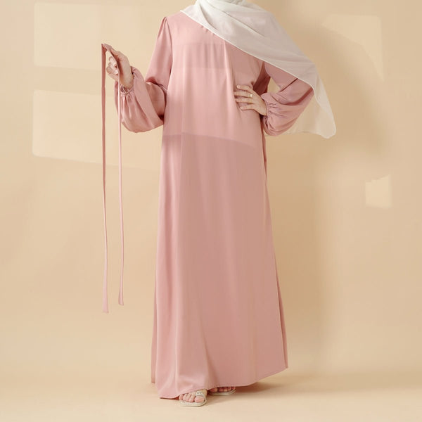 Candy Color Pleated Abaya | Must - have Essential Basic Dress (MA142) - Mariam's Collection