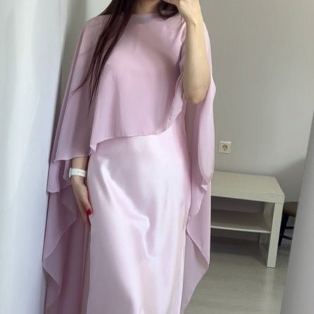 Cape Overlay Abaya Dress(MS320) - Mariam's Collection