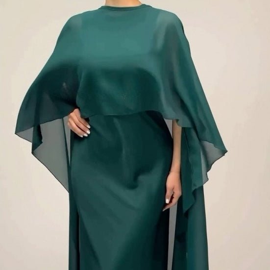 Cape Overlay Abaya Dress(MS320) - Mariam's Collection