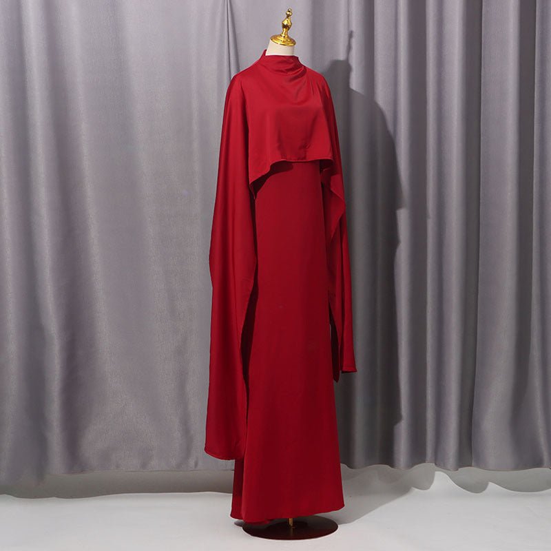 Cape Overlay Dress with Detachable Shawl(MS308) - Mariam's Collection