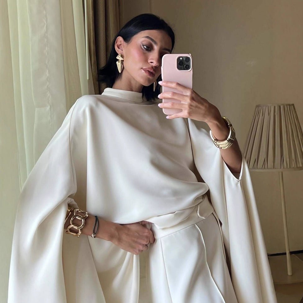 Cape Top & Maxi Skirt Two - Piece Set(MS342) - Mariam's Collection