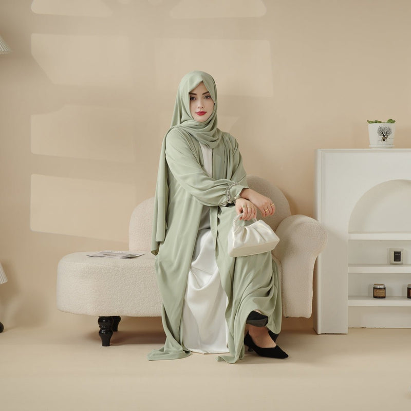 Cardigan Abaya, Western Style Abaya (MOA061) - Mariam's Collection