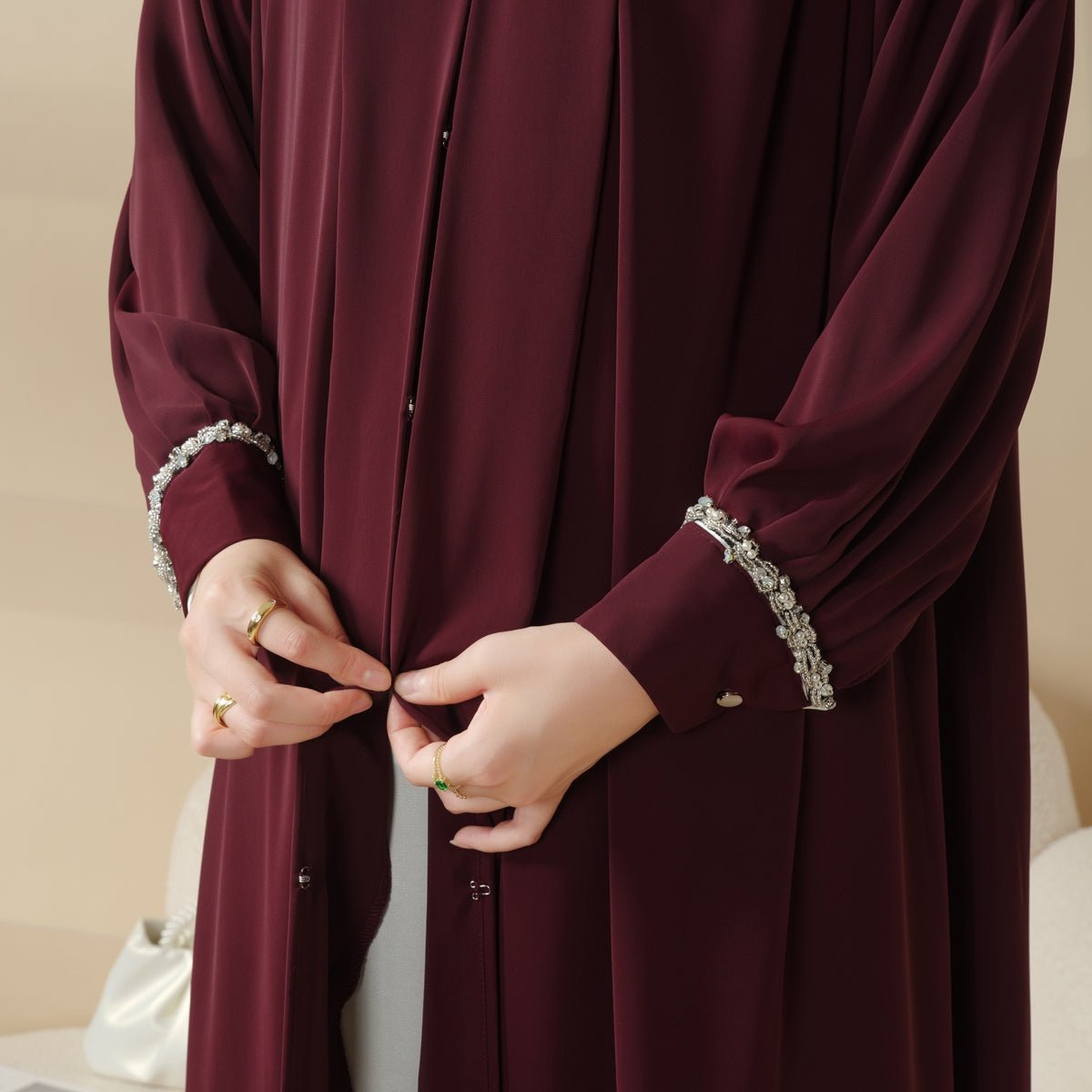 Cardigan Abaya, Western Style Abaya (MOA061) - Mariam's Collection