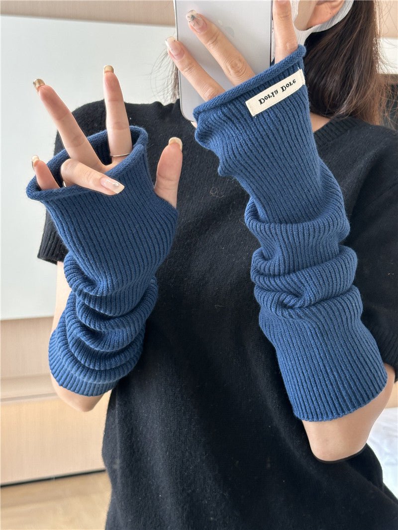 ‌Cascading Knit Sleeve Covers Cozy Elegance for Layered Style (MAC312) - Mariam's Collection