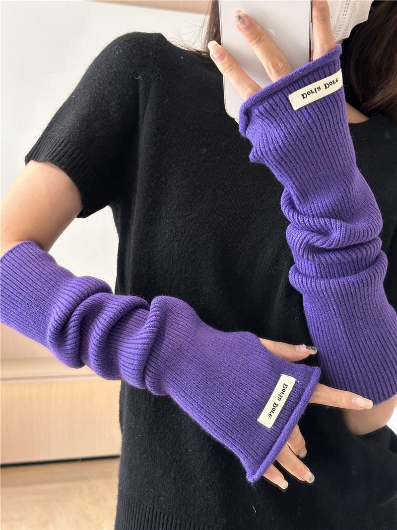 ‌Cascading Knit Sleeve Covers Cozy Elegance for Layered Style (MAC312) - Mariam's Collection